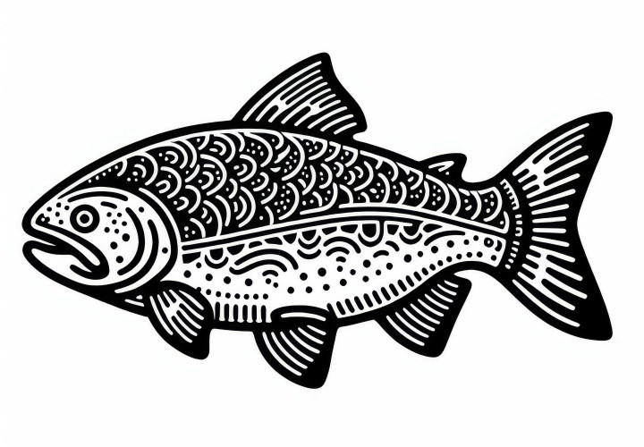 Bezplatná omaľovánka lososa