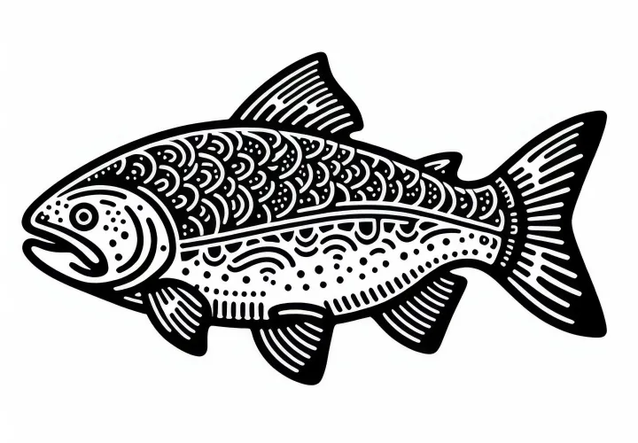 Bezplatná omaľovánka lososa