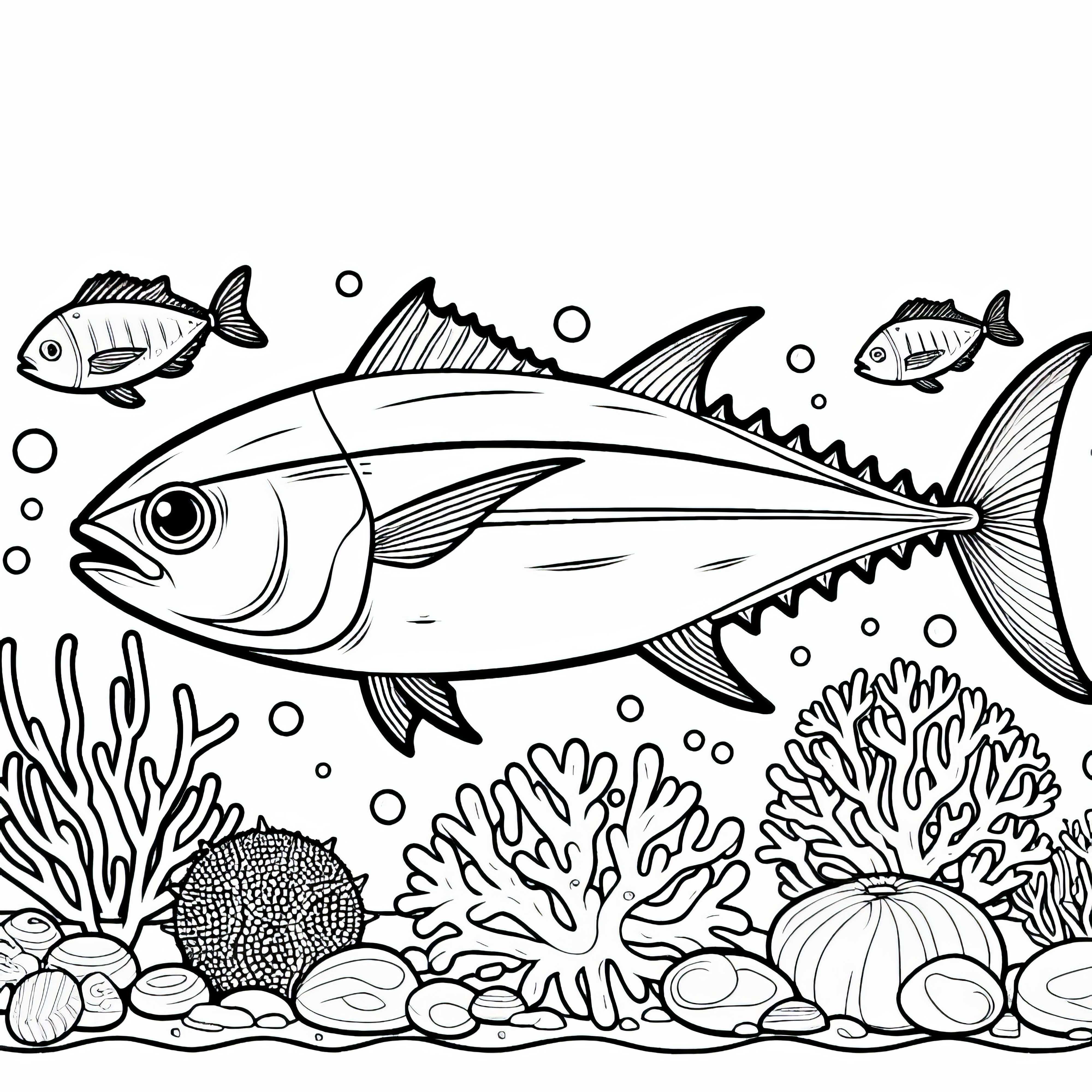 Tunika vzor na maľovanie zadarmo – Bezplatný obrázok na vymaľovanie pre malých aj veľkých Bezplatná maľovanka s tuniakom – Bezplatný obrázok na vyfarbenie pre veľkých aj malých