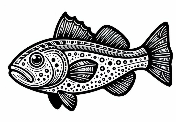 Bezplatné stiahnutie omaľovánky s treskou