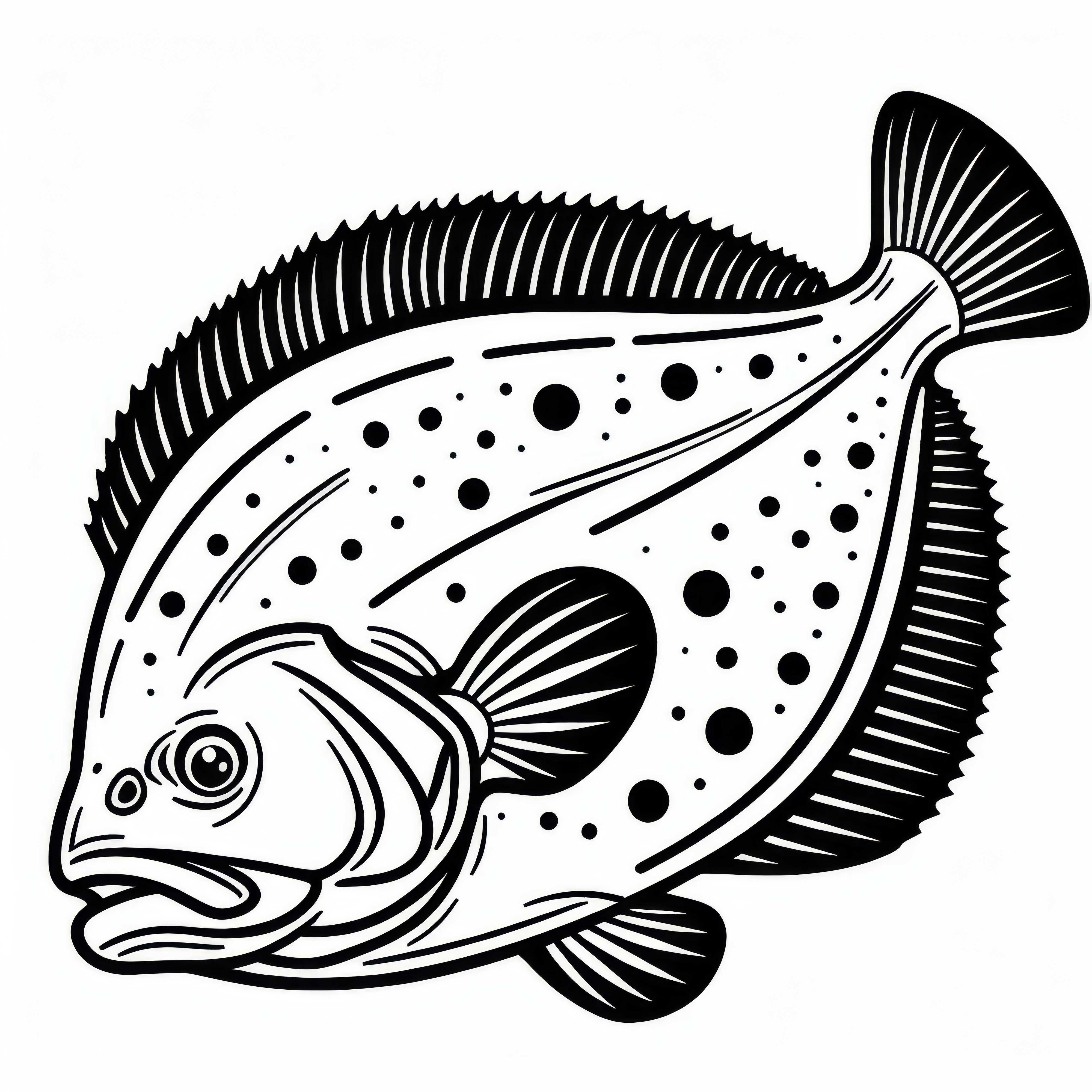 Šablóna na vymaľovanie platýsa na stiahnutie a vymaľovanie zdarma Šablóna na vymaľovanie halibuta na stiahnutie a vymaľovanie zadarmo