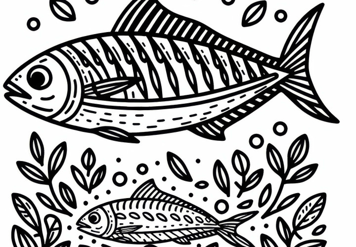 Bezplatný vymaľovánka s sardinkou
