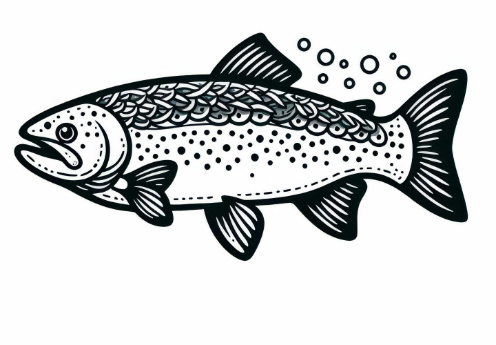 Free trout coloring page Free trout coloring page