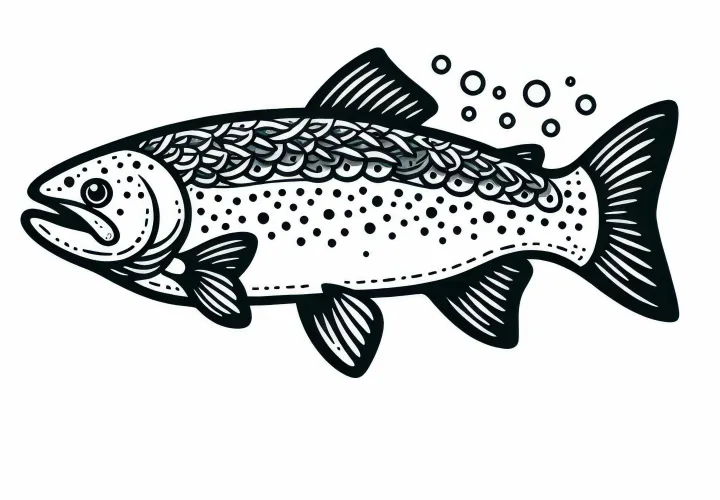 Free trout coloring page Free trout coloring page