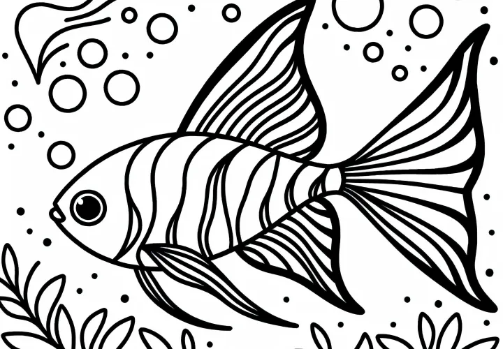 Coloring page of a neon fish - Free to download! Coloring page of a neon fish - Free to download!