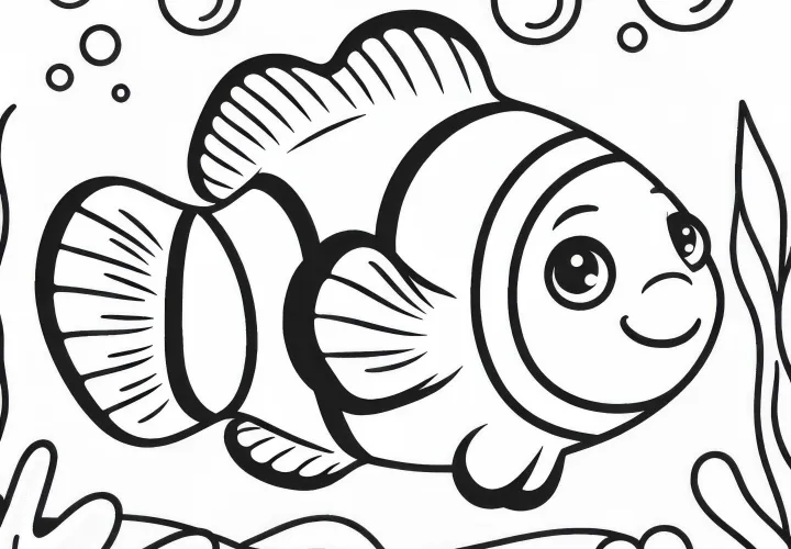 Free clownfish coloring template Free clownfish coloring template
