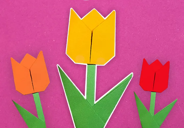 Paper Tulip (Origami Tulip): Instructions with Photos and Video for Kids