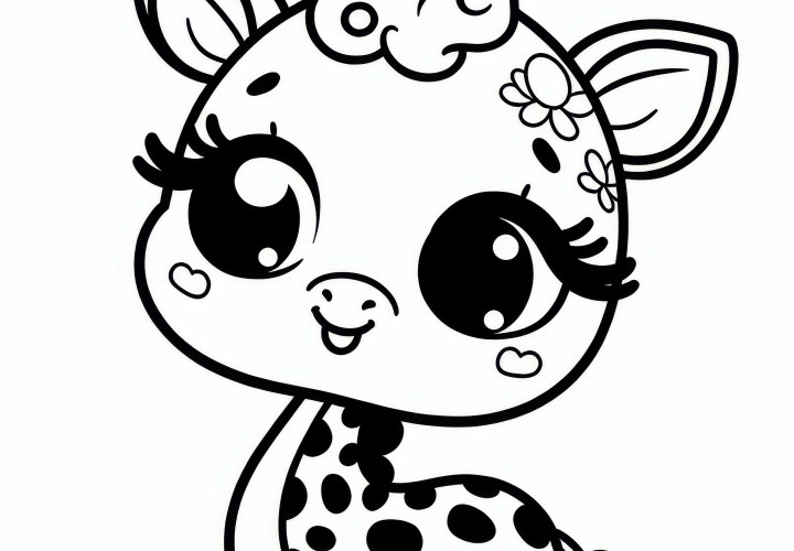 Giraffe as a comic character coloring page free Giraffe as a comic character coloring page free
