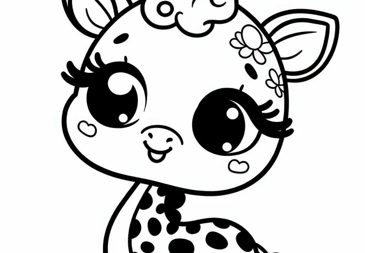Giraffe as a comic character coloring page free Giraffe as a comic character coloring page free