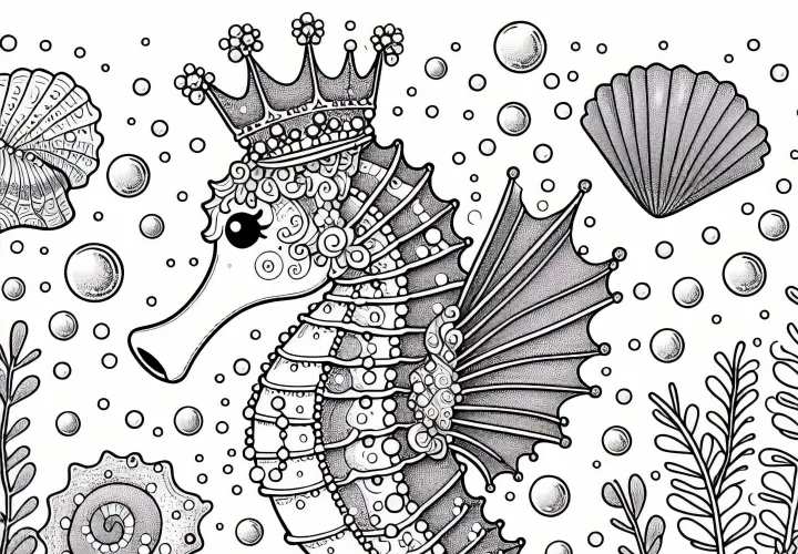 Fantáziová morská víla s korunkou - zadarmo na vymaľovanie