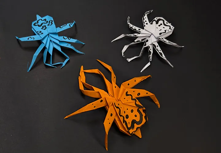 Jumping Origami Spider: Instructions with Photos and Video for Kids