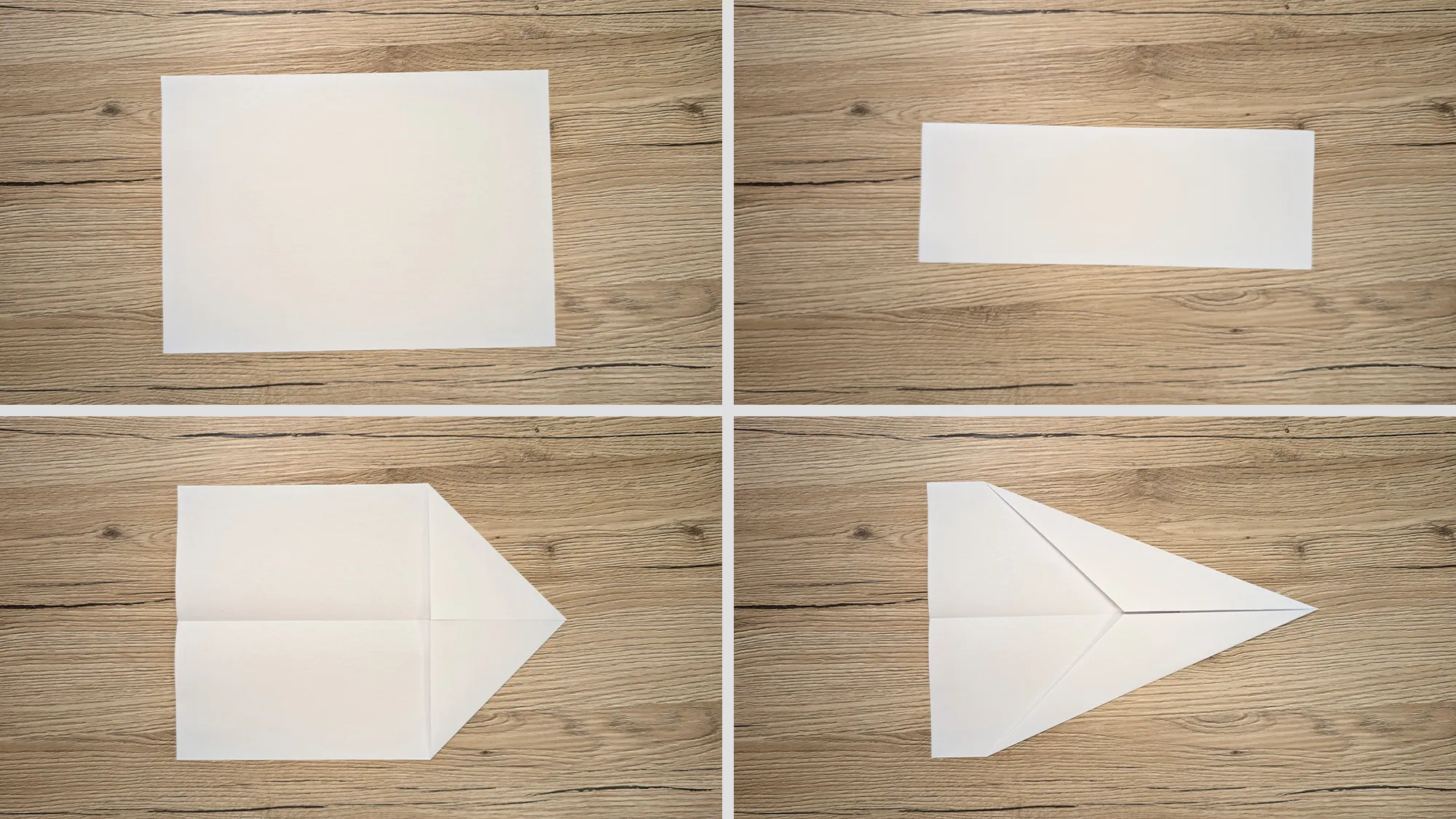 Papierflugzeug Rochen, Schritt 1: Die Grundfaltung Papierflugzeug Rochen, Schritt 1: Die Grundfaltung