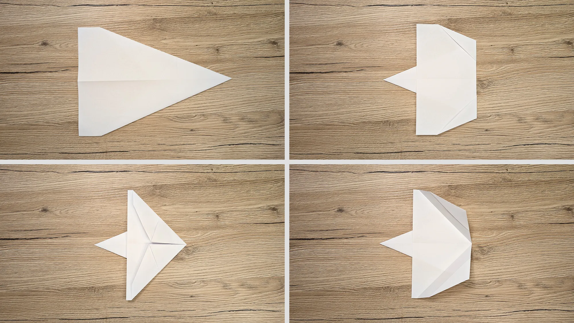 Papierflugzeug Rochen, Schritt 2: Die Nasenpartie formen Papierflugzeug Rochen, Schritt 2: Die Nasenpartie formen