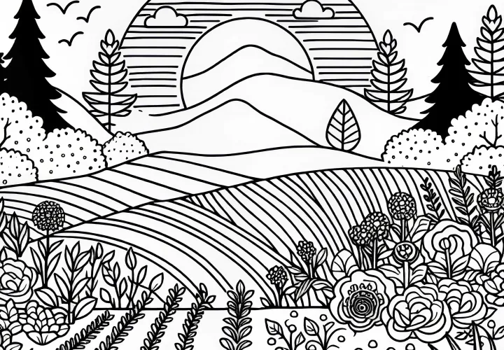 Free coloring page of garden beds