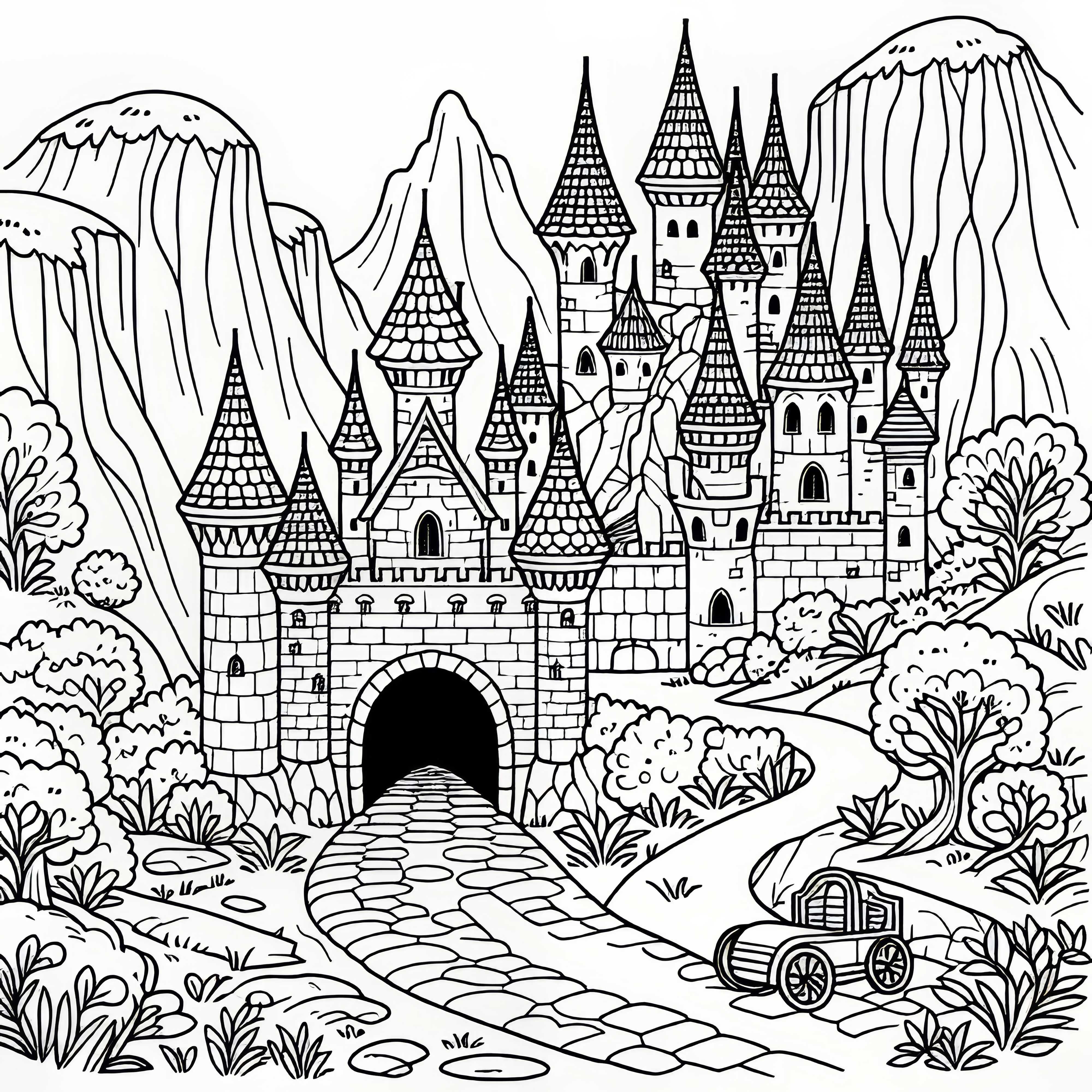 Secret tunnel that leads out of the castle - free coloring page Secret tunnel that leads out of the castle - coloring page free