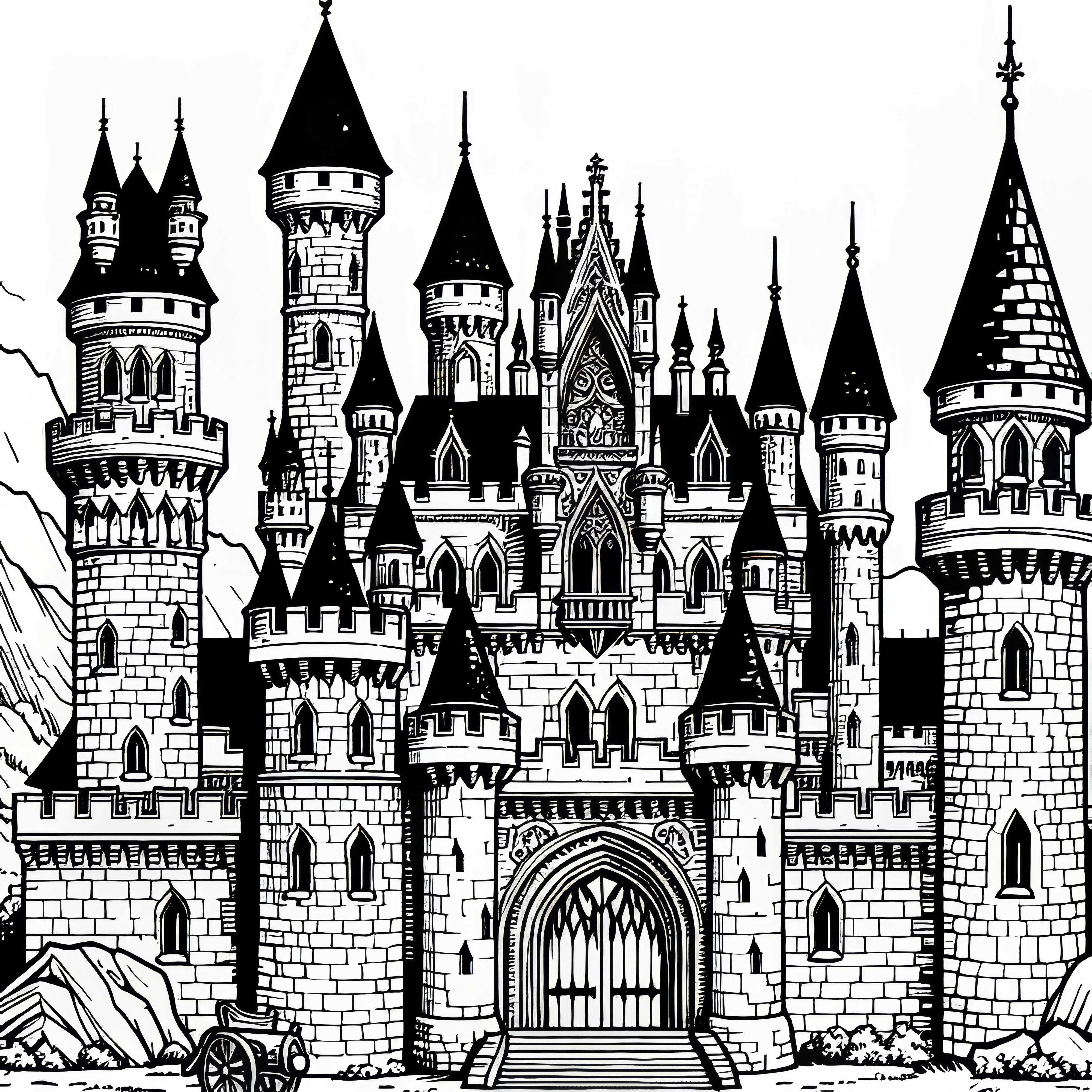 Free coloring page of a large knight's castle