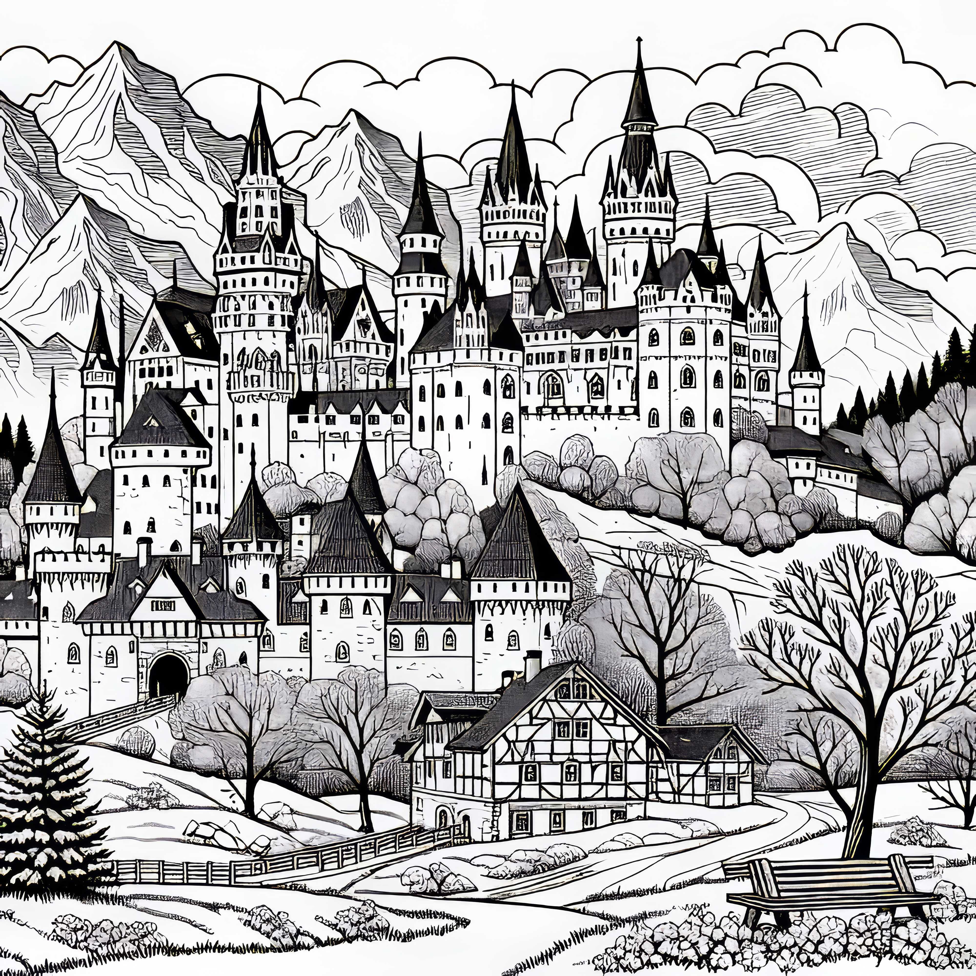 Castle Coloring Template Free – Free Coloring Page for Young and Old Castle Coloring Template Free - Free Coloring Picture for Little and Big Ones