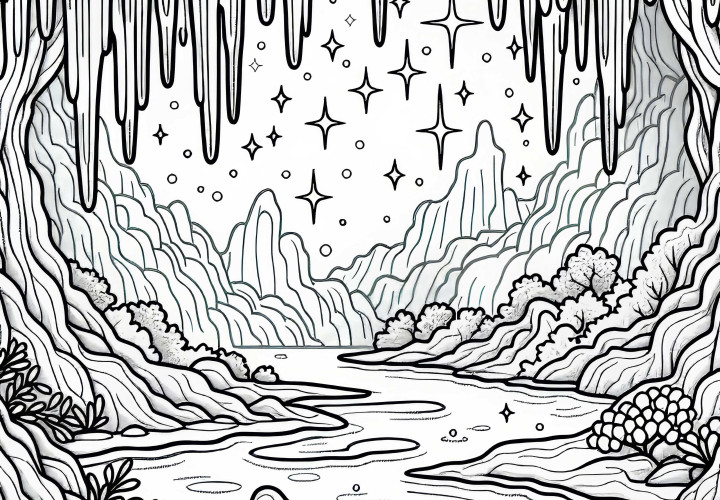 Dissolvenza in grotta da colorare scaricare gratuitamente