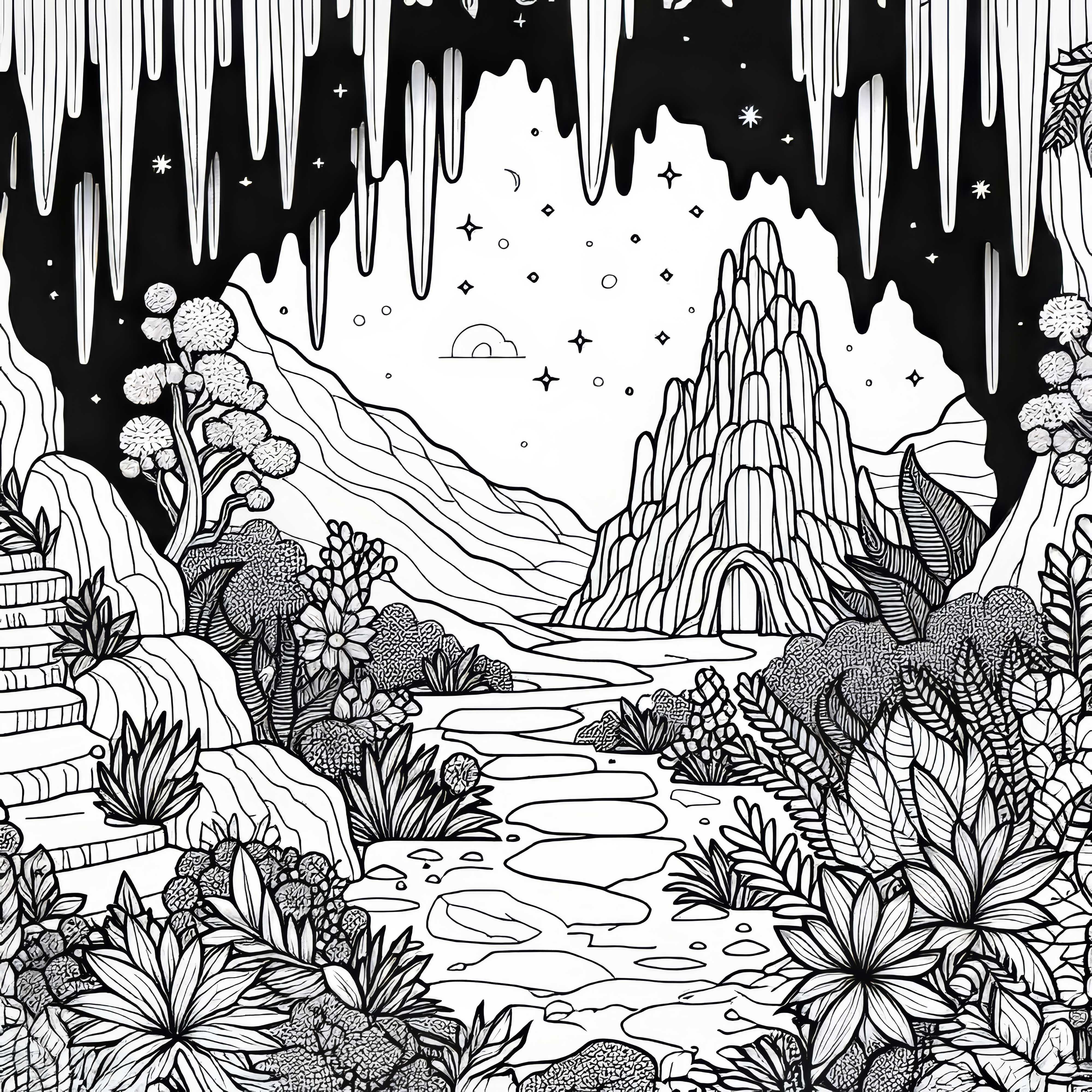 Ingresso della grotta - Disegno da colorare gratuito