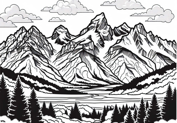 Планинският пейзаж като оцветяваща книга