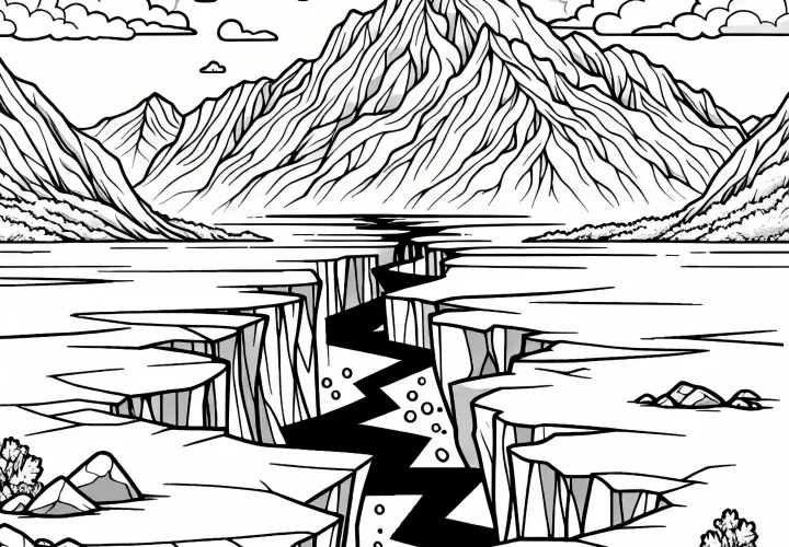 Glacier splits – Coloring page for download