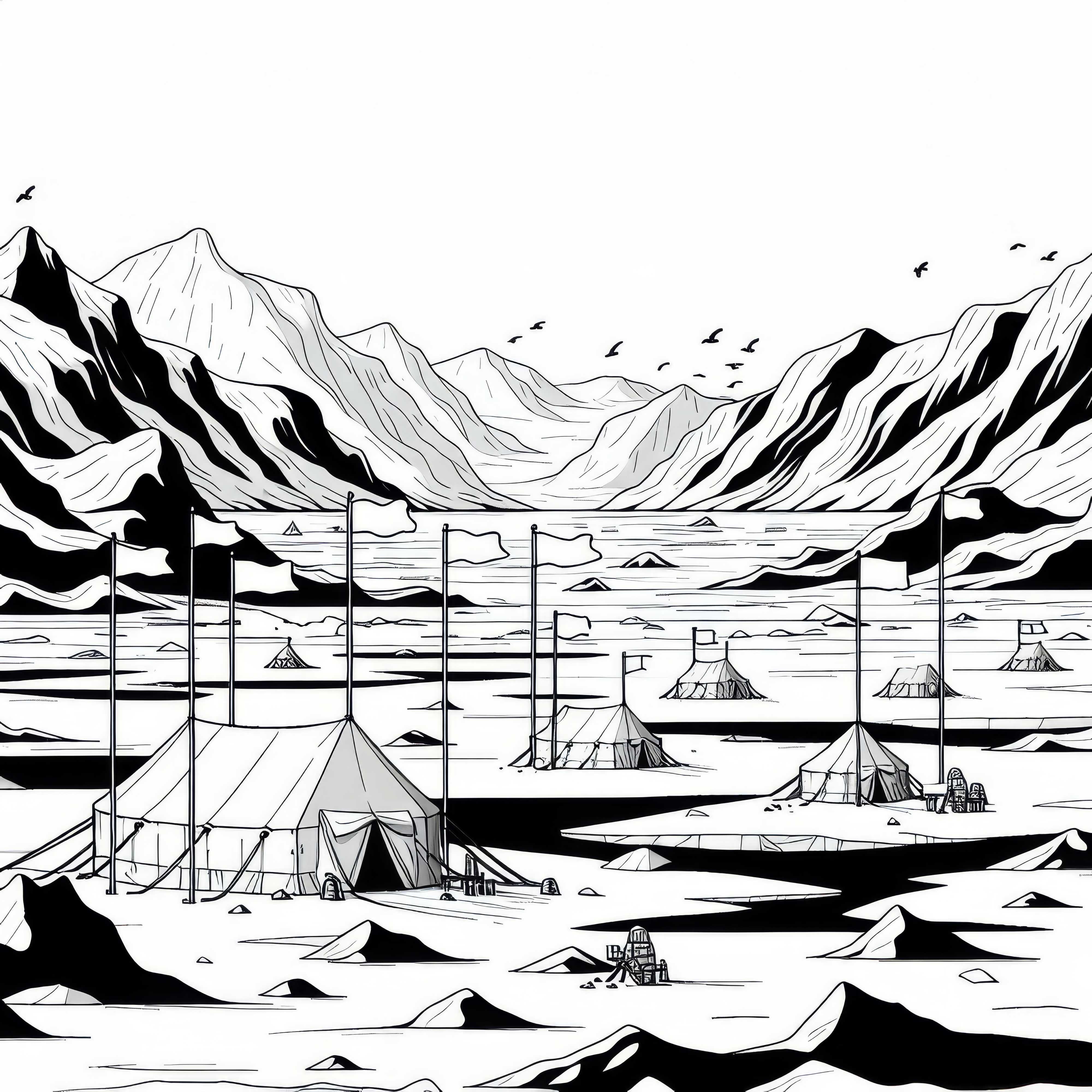 Летен лагер в Арктика – безплатна оцветявка Летен лагер в Арктика – Безплатна оцветяваща страница