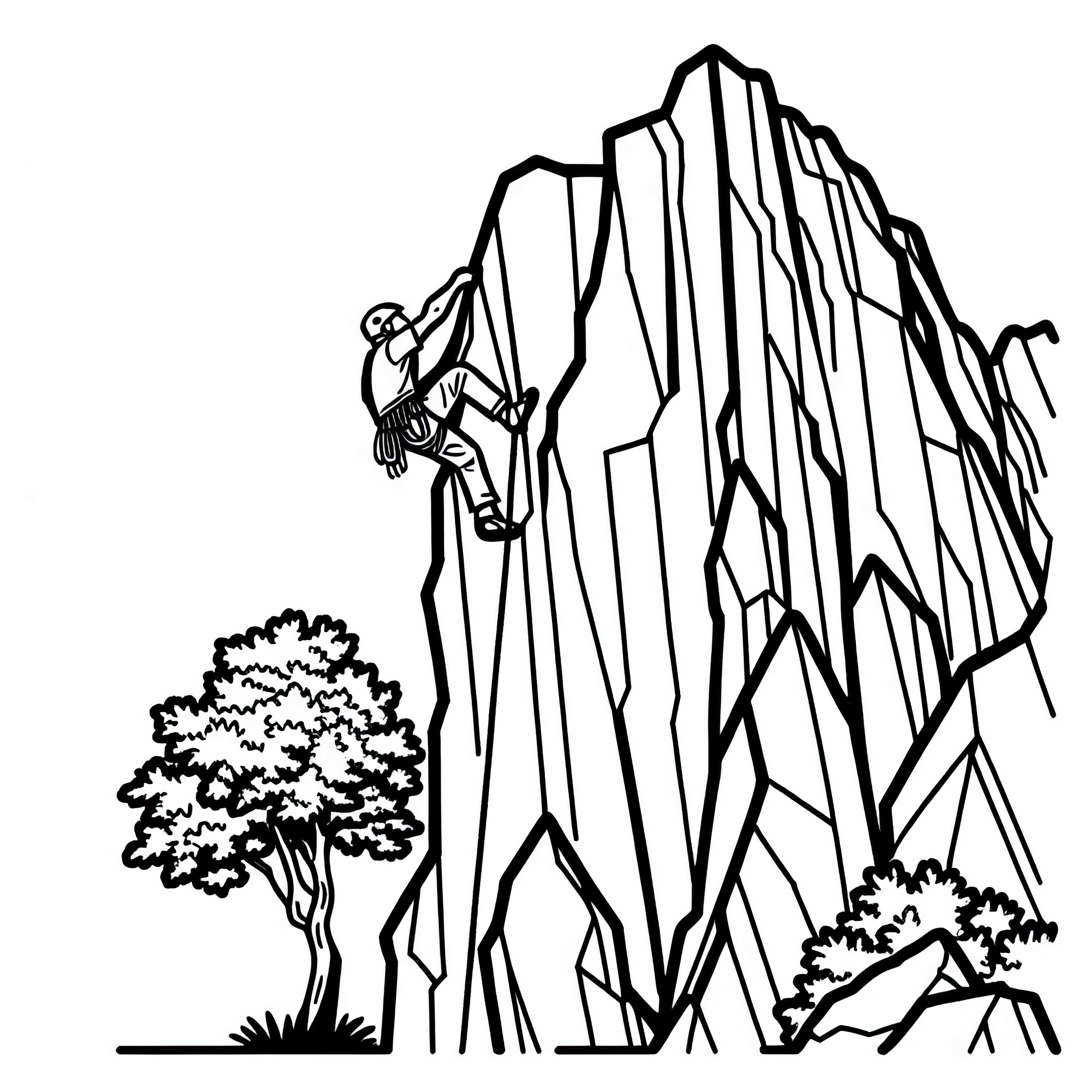 Скалолазец изкачва стръмна скала безплатен шаблон за оцветяване Каякер се изкачва на стръмен скалист ръб - безплатен шаблон за оцветяване