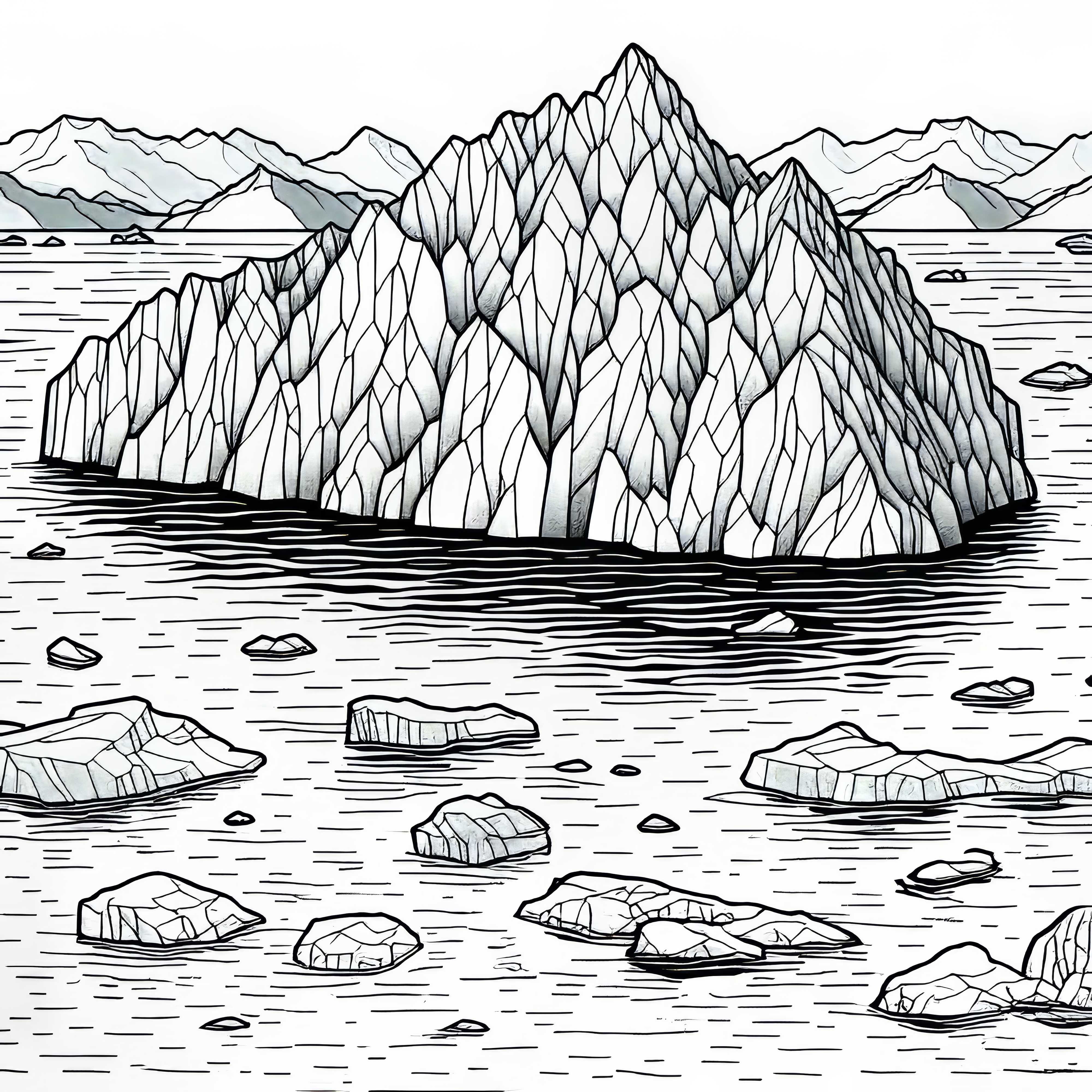 Леденberg Оцвети картина Полярен регион Безплатно Ледник Оцветяваща картина Полярен регион Безплатно