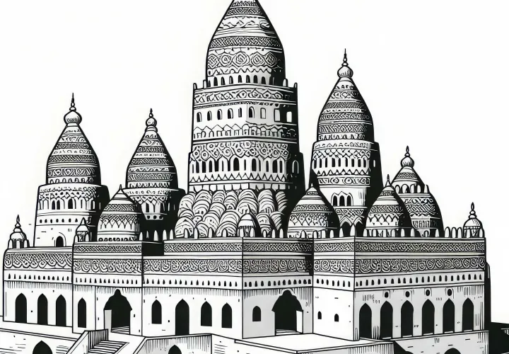 Masjid Djenne di Mali terbuat dari tanah liat dengan menara yang indah - Buku gambar Afrika gratis