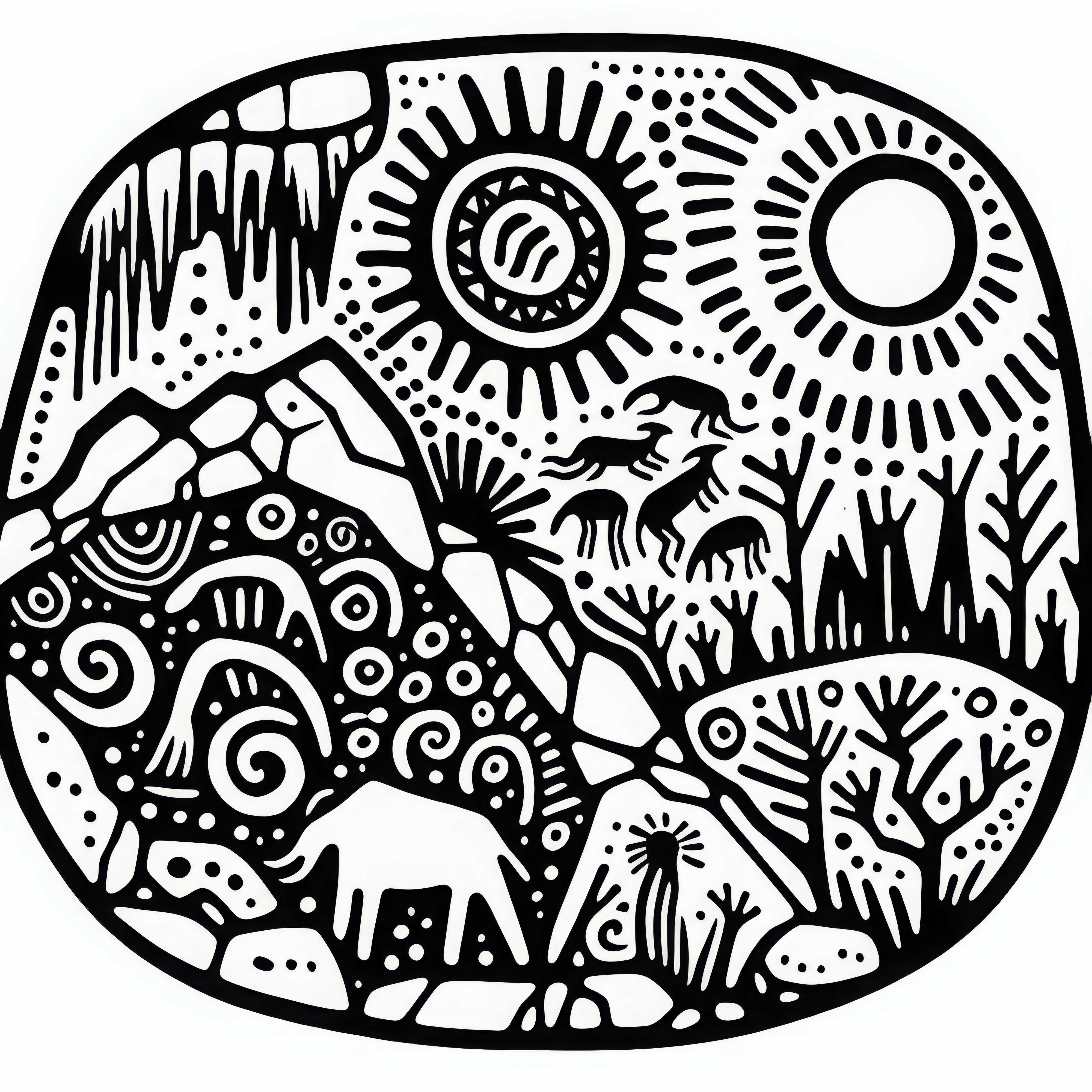 Desenele de piatră de la Tassili Najjer din Algeria – Arta preistorică a peșterilor ca imagine de colorat pentru Africa