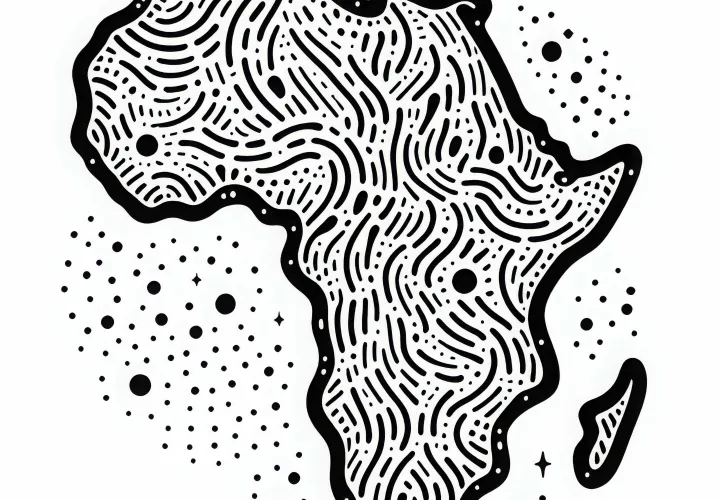Peta Gaya Afrika sebagai Template Mewarnai – Unduhan Gratis