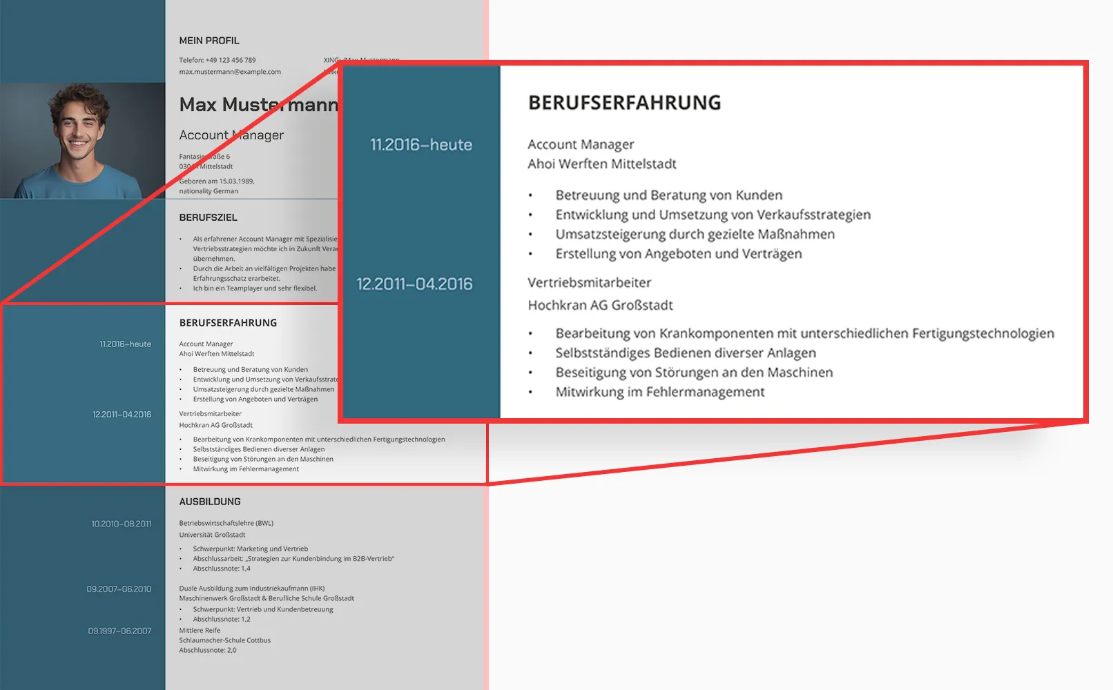 Pracovné skúsenosti v životopisoch