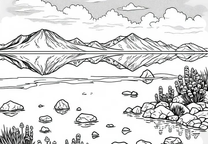 Gambar mewarnai dari dataran garam Salar de Uyuni di Bolivia - Keseruan mewarnai gratis untuk para penggemar Amerika Selatan