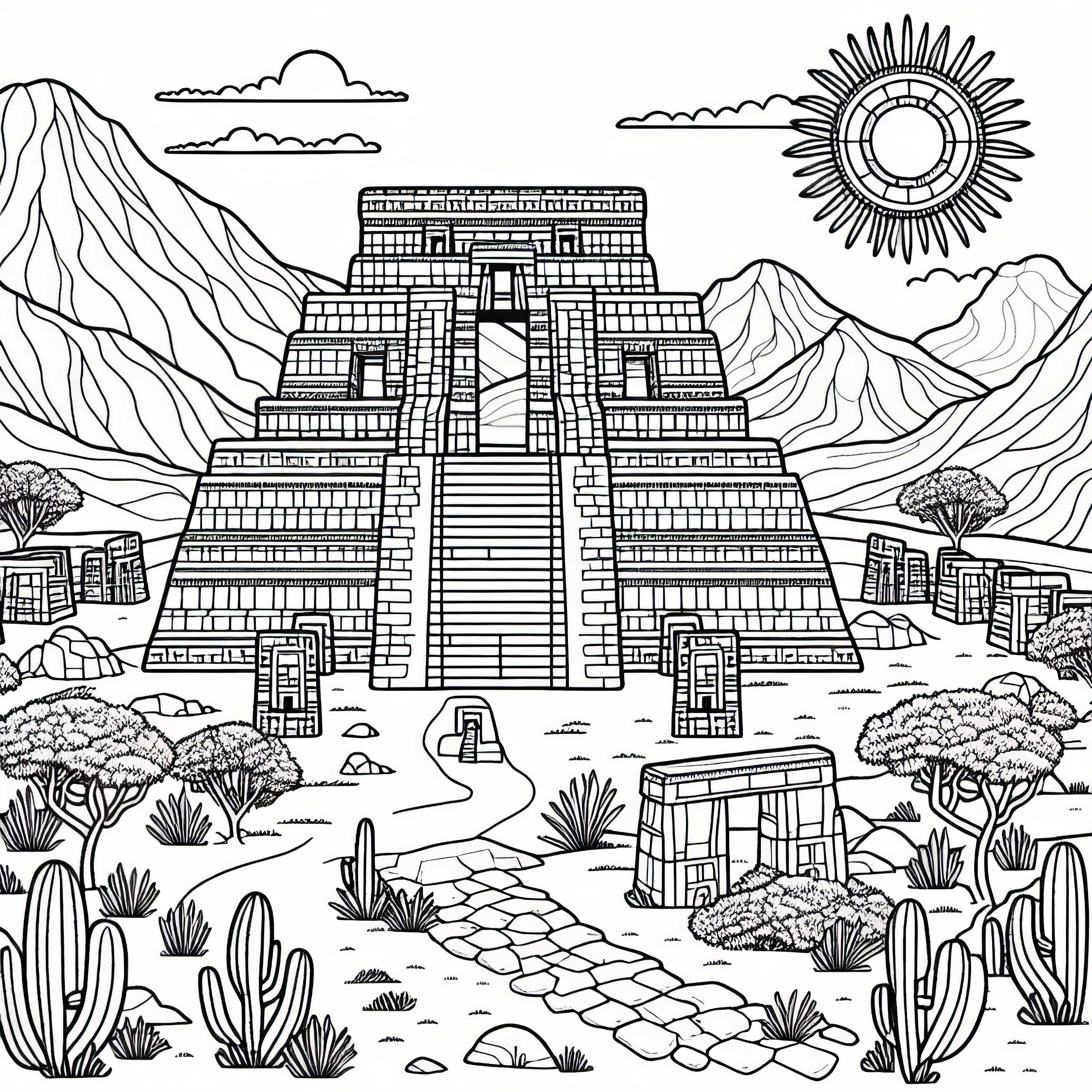 Ruins of Tiwanaku in Bolivia - Coloring page from South America available for free download Ruins of Tiwanaku in Bolivia - coloring page from South America available for free download
