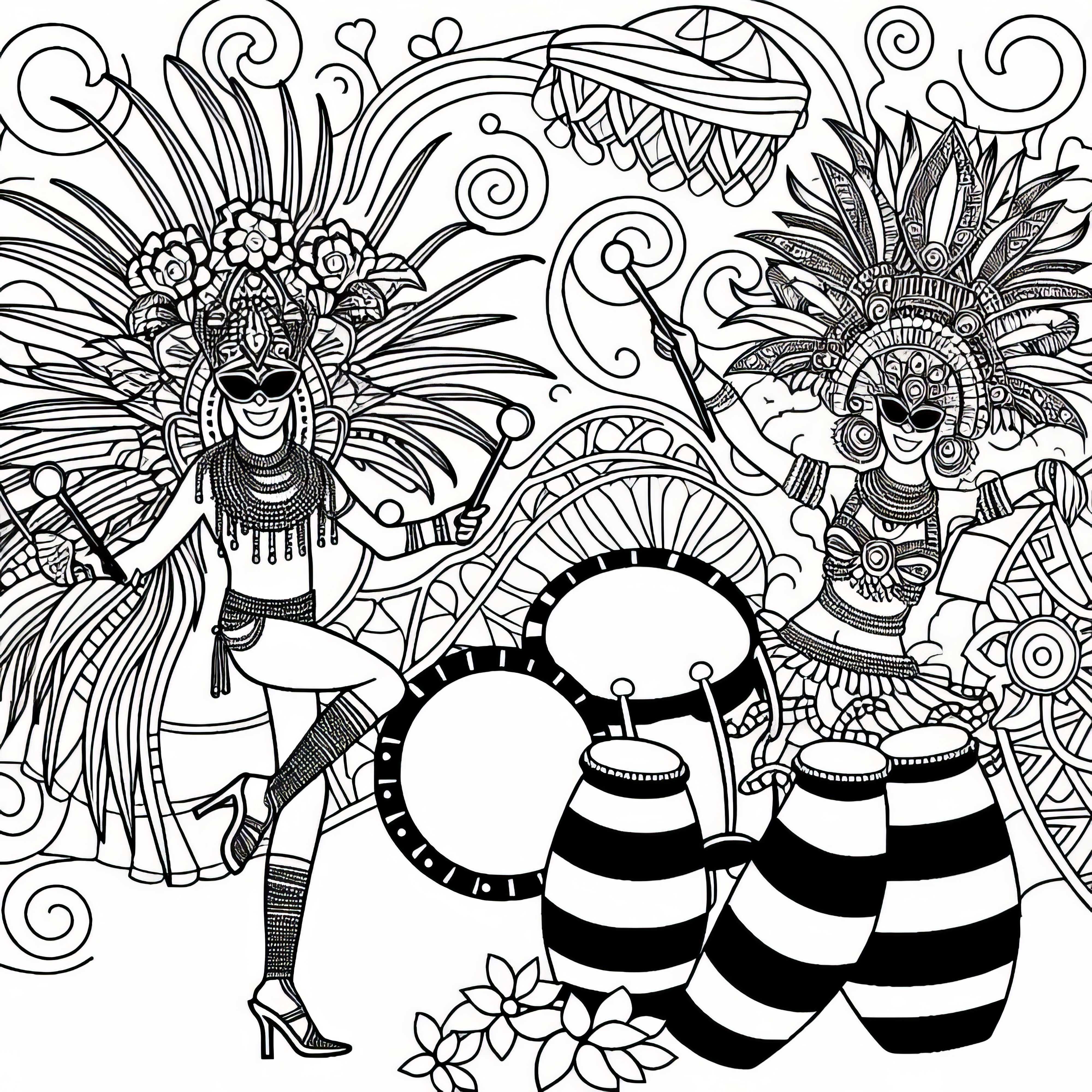 Sambafest Gambar Pewarna dari Amerika Selatan untuk Diunduh Gratis