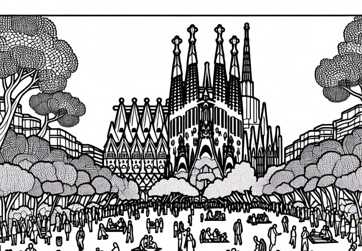 Sagrada Familia Barcelona Coloring Page Europe Free Sagrada Familia Barcelona Coloring Page Europe Free