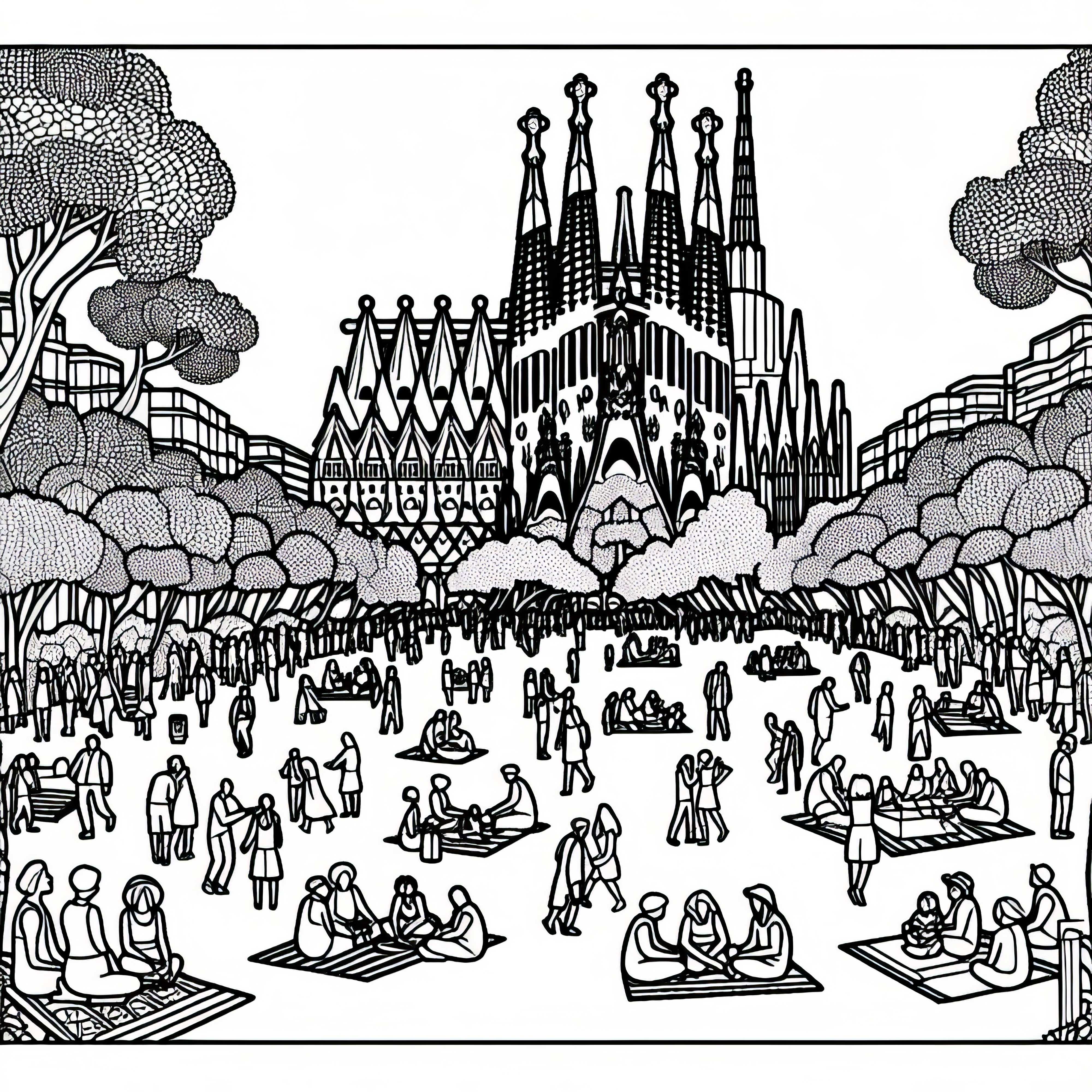 Sagrada Familia Barcelona Coloring Page Europe Free Sagrada Familia Barcelona coloring page Europe free