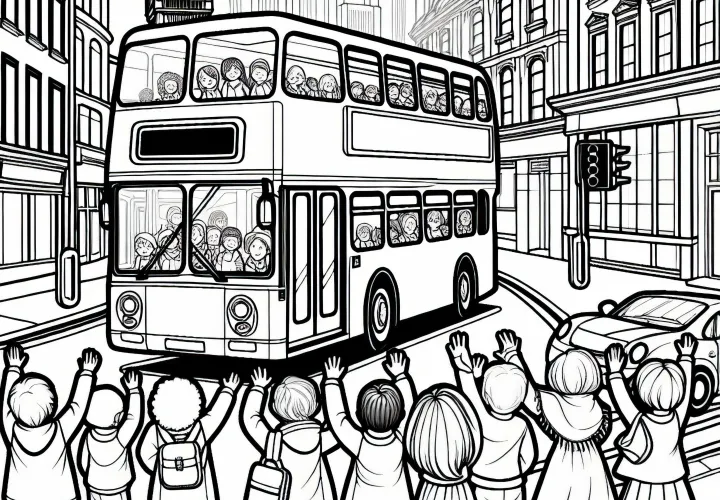 London Doppeldeckerbus gambar mewarnai Gratis