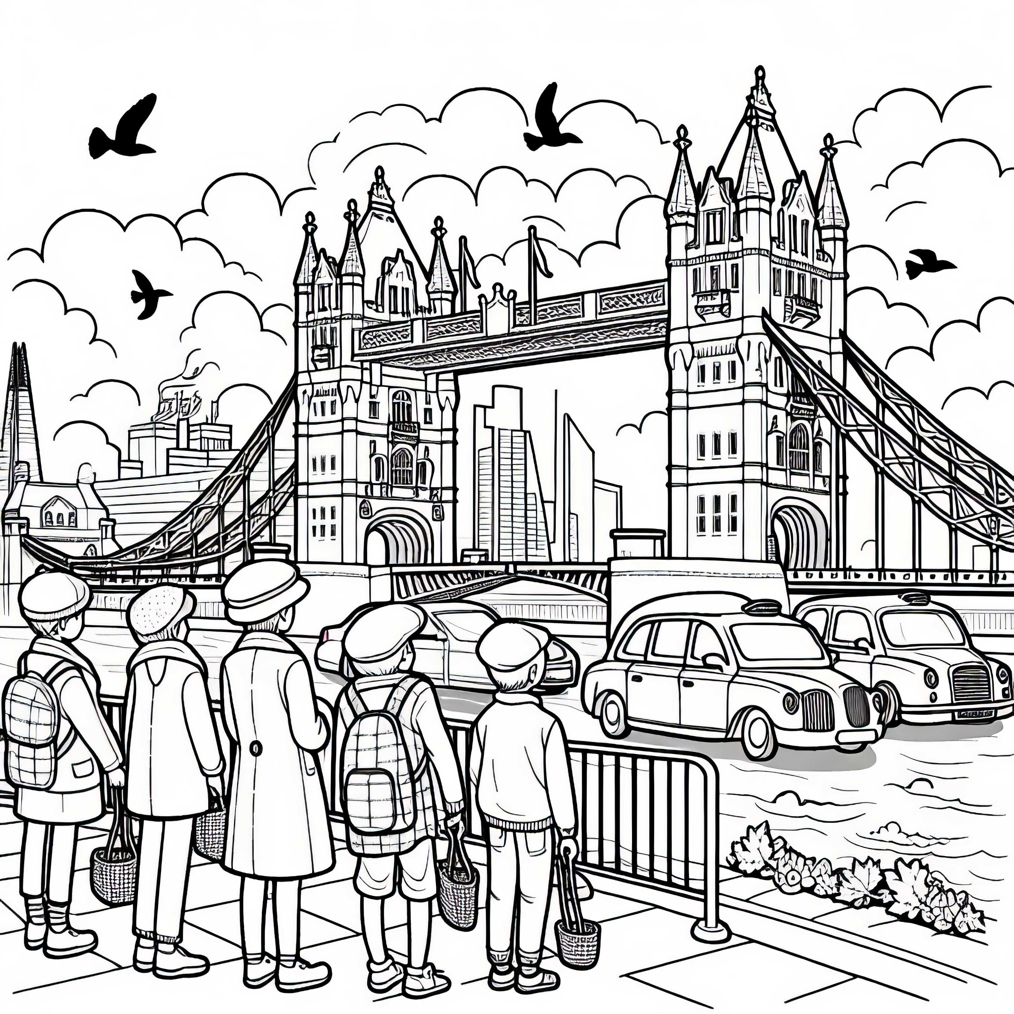 London Tower Bridge Ausmalbild Gratis