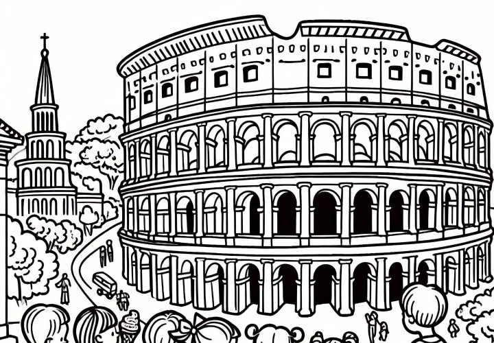 Kolosseum in Rom als Ausmalbild – Gratis Download Kolosseum in Rom als Ausmalbild – Gratis Download
