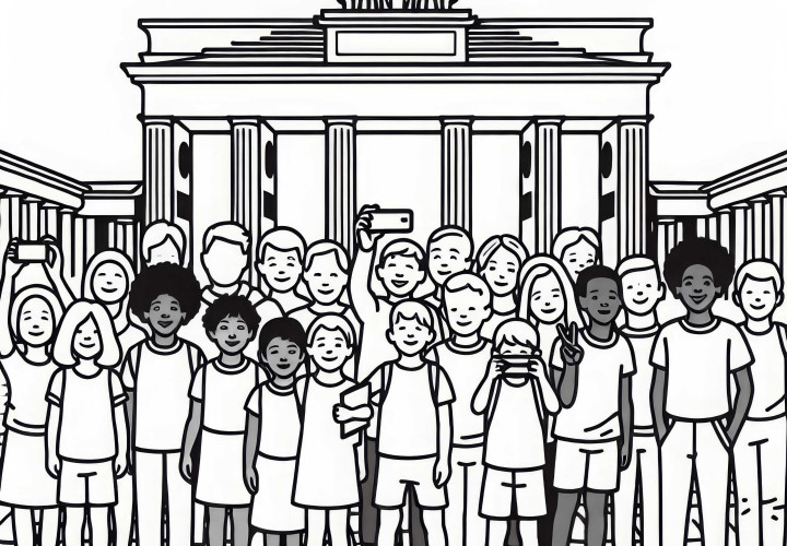 Berlin Kinder am Brandenburger Tor – Ausmalbild Kostenlos Berlin Kinder am Brandenburger Tor – Ausmalbild Kostenlos