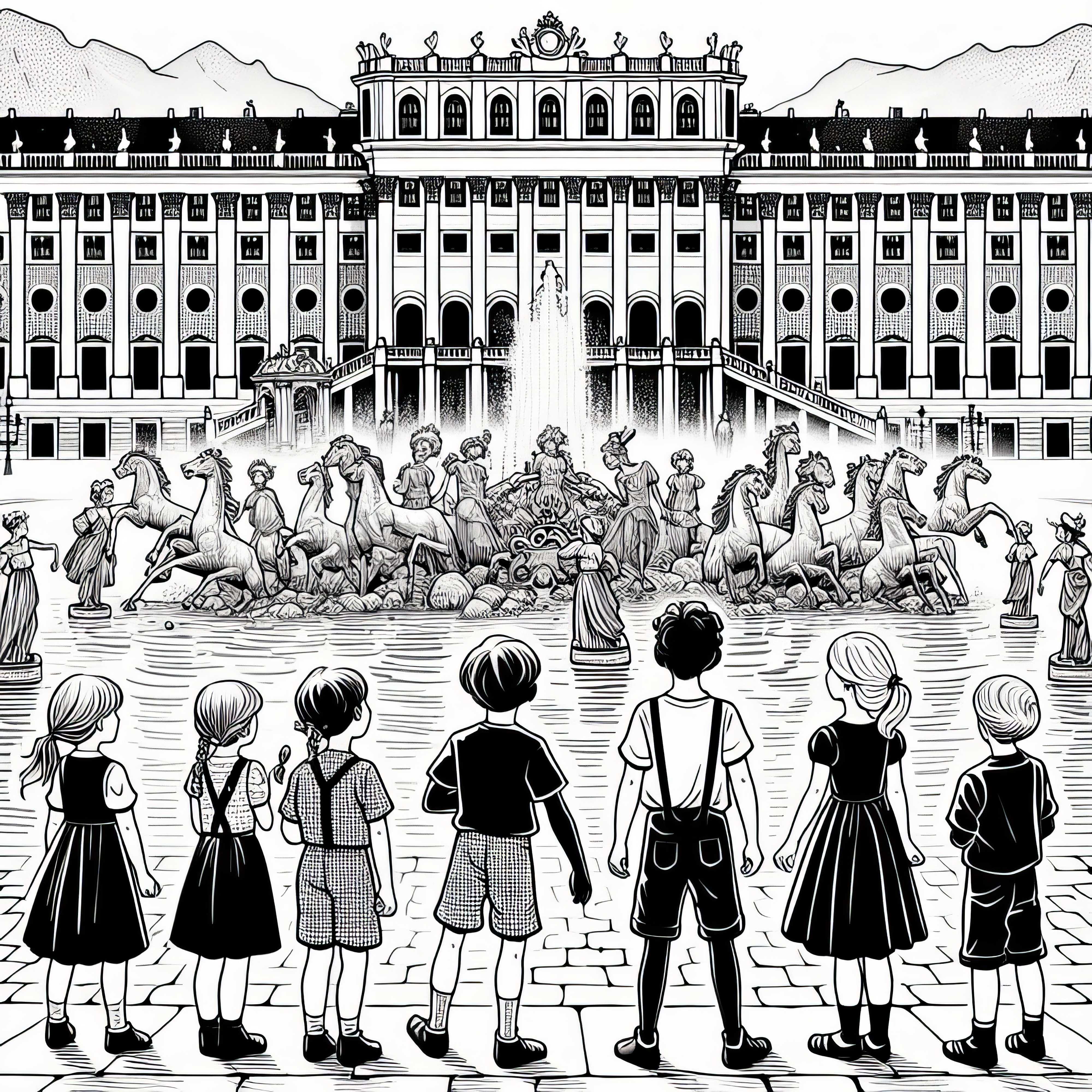 Wiener Schloss Schönbrunn Ausmalbild Gratis