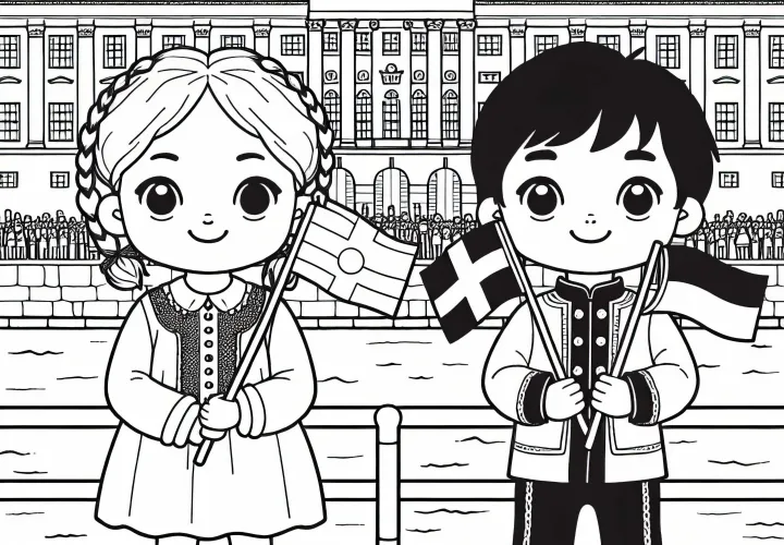 Gambar Mewarnai Istana Raja Stockholm Gratis