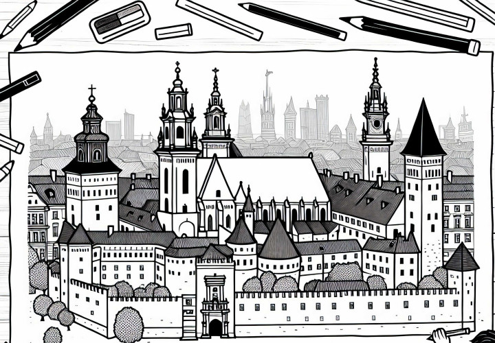 Krakau Kinder Zeichnen Wawel Schloss auf Großes Blatt Papier – Ausmalbild Kostenlos Krakau Kinder Zeichnen Wawel Schloss auf Großes Blatt Papier – Ausmalbild Kostenlos