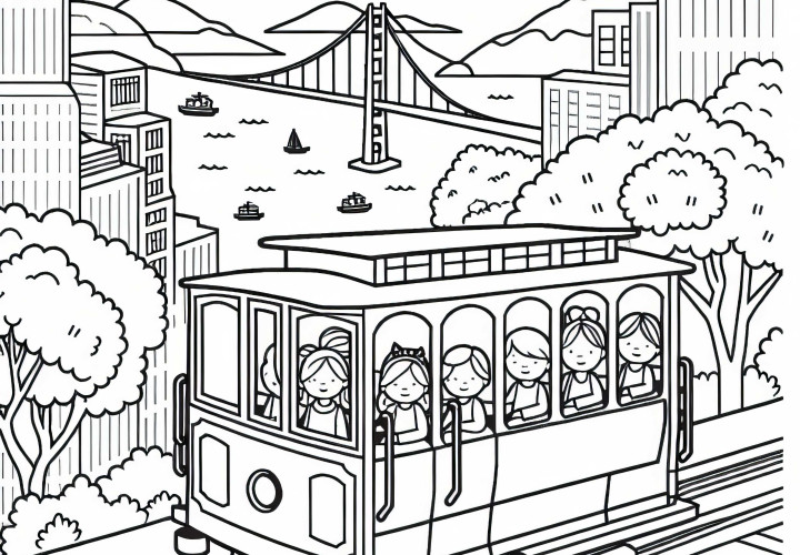 San Francisco Cable Car Ausmalbild Gratis San Francisco Cable Car Ausmalbild Gratis