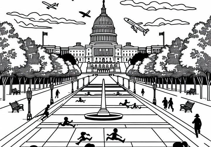 Washington D.C. Capitol Ausmalbild Gratis Washington D.C. Capitol Ausmalbild Gratis