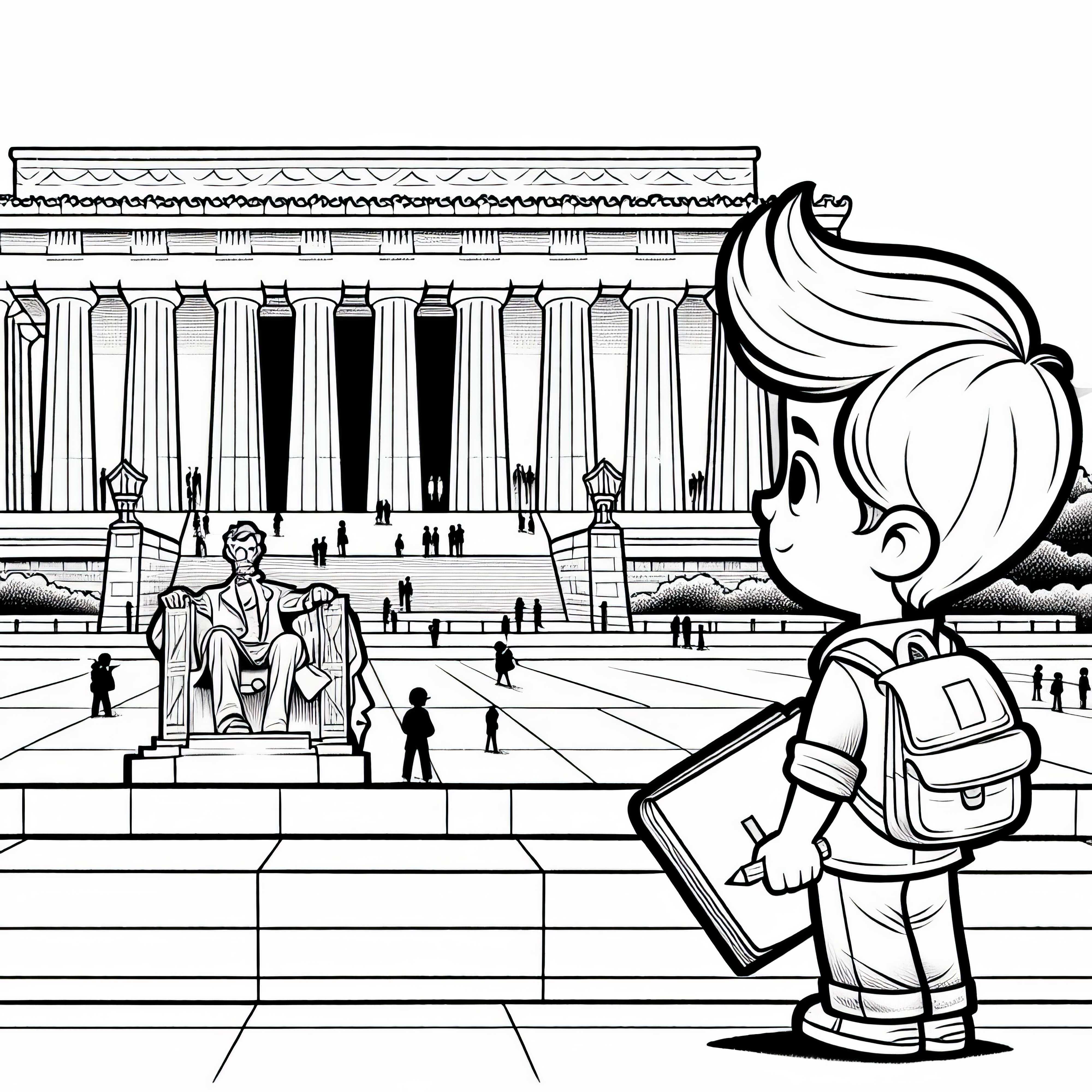 Washington D.C. Lincoln Memorial Malvorlage Kostenlos