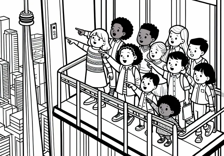 Gambar mewarnai Menara CN Toronto - Unduhan Gratis