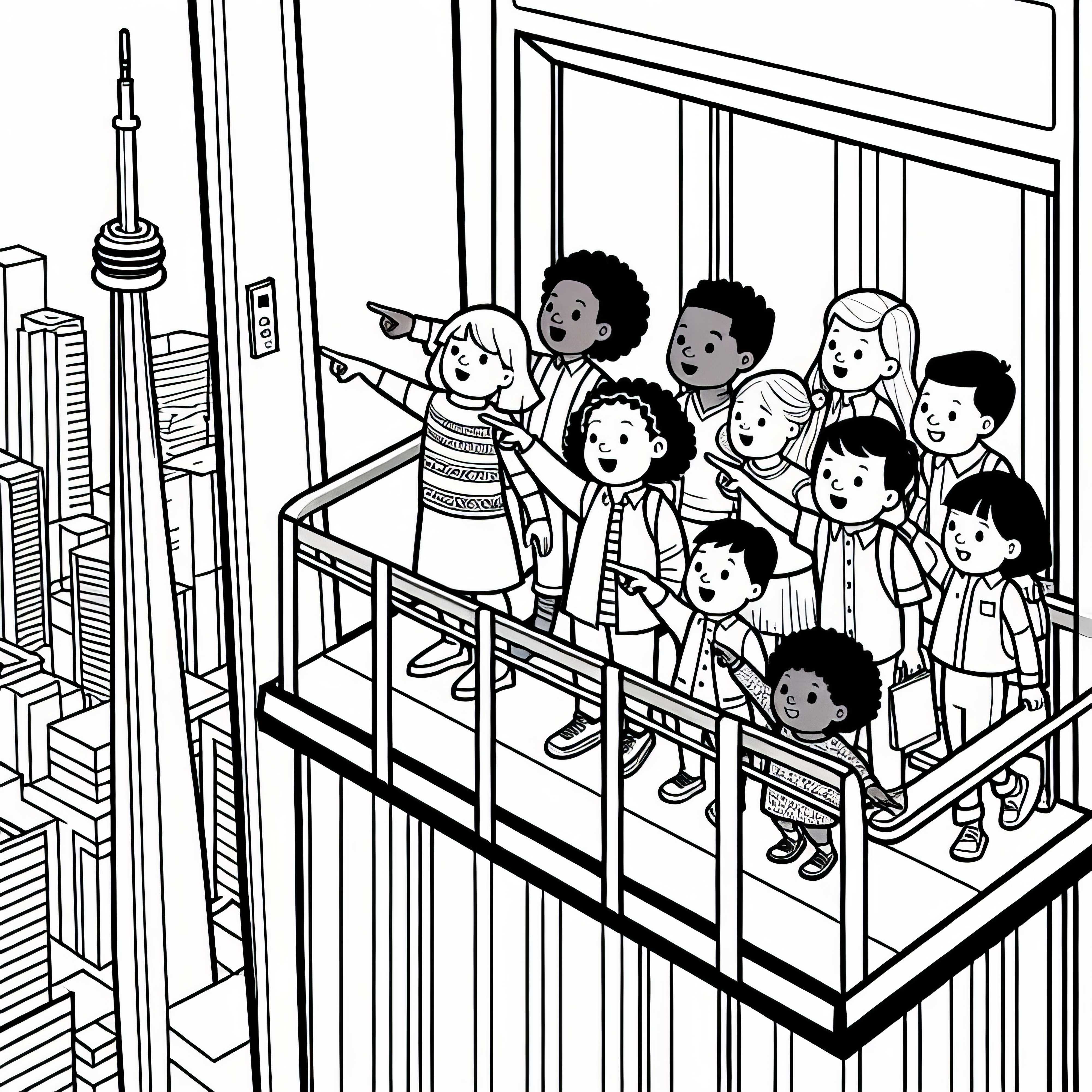 Ausmalbild vom Toronto CN Tower – Kostenloser Download