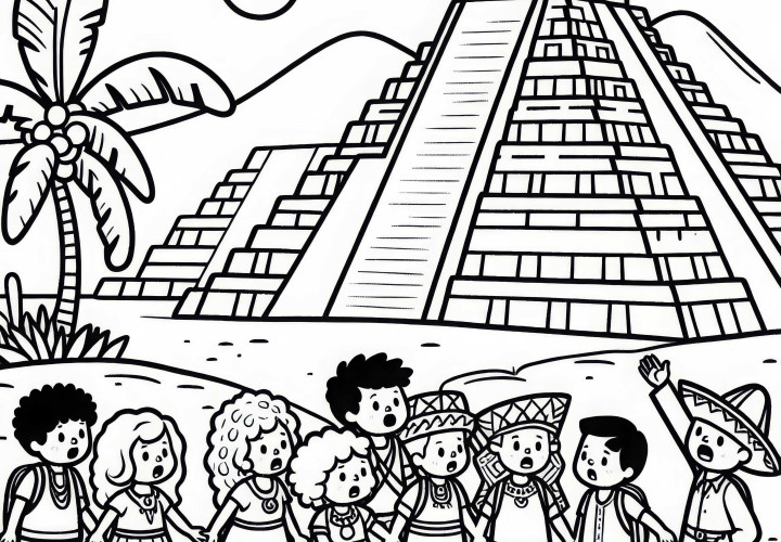 Ausmalbild von den alten Pyramiden in Mexiko-Stadt – kostenlos verfügbar Ausmalbild von den alten Pyramiden in Mexiko-Stadt – kostenlos verfügbar